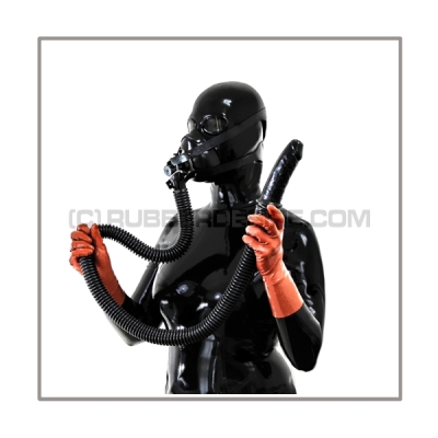 Respiratormask-set AIR-S-H with 100 cm = 40 inch tube, head-harness and Studio Gum breathable sniffdildo